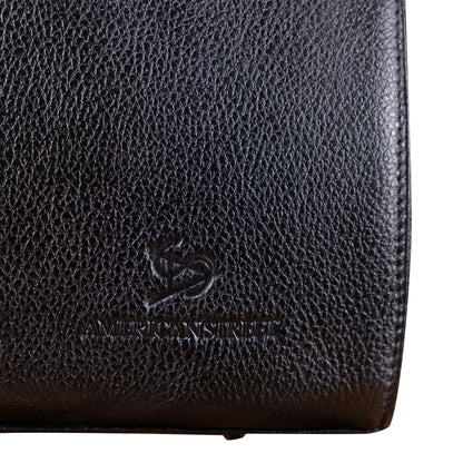 Dual-Texture Leather Tote Bag - Croc & Pebble Finish