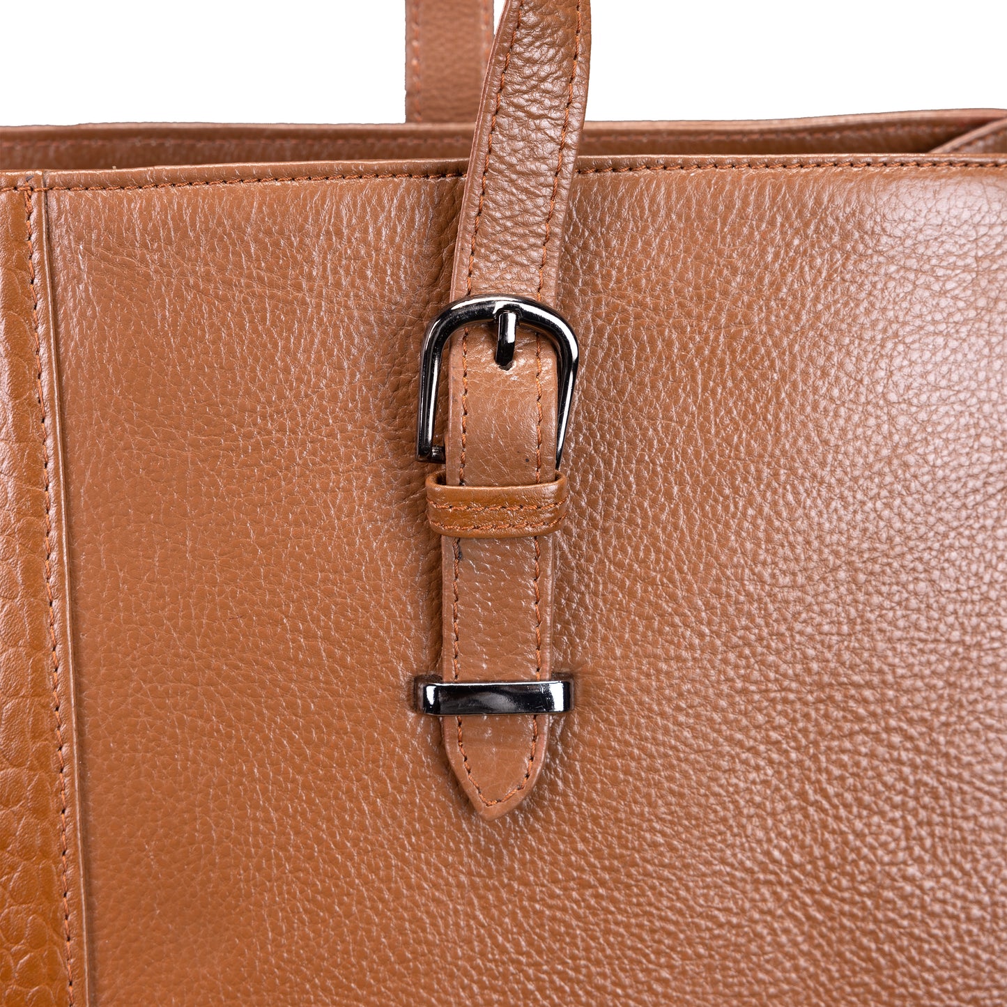 Dual-Texture Leather Tote Bag - Croc & Pebble Finish